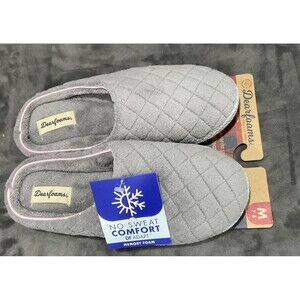 Dearfoams Womens Leslie Washable Memory Foam Terry Clog Slipper